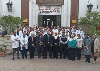 الزراعة : طلاب كلية الطب البيطرى بجامعة المنصورة فى زيارة علمية لمعهد بحوث الصحة الحيوانية