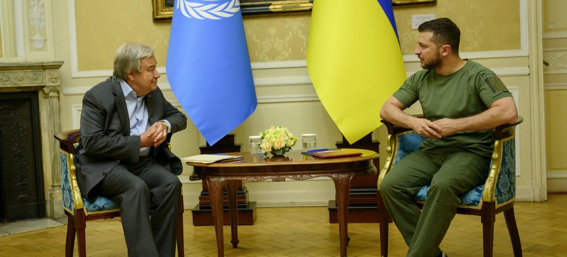 غوتيرتش يبحث مع الرئيس الأوكراني تمديد اتفاقية ممر الحبوب الآمن