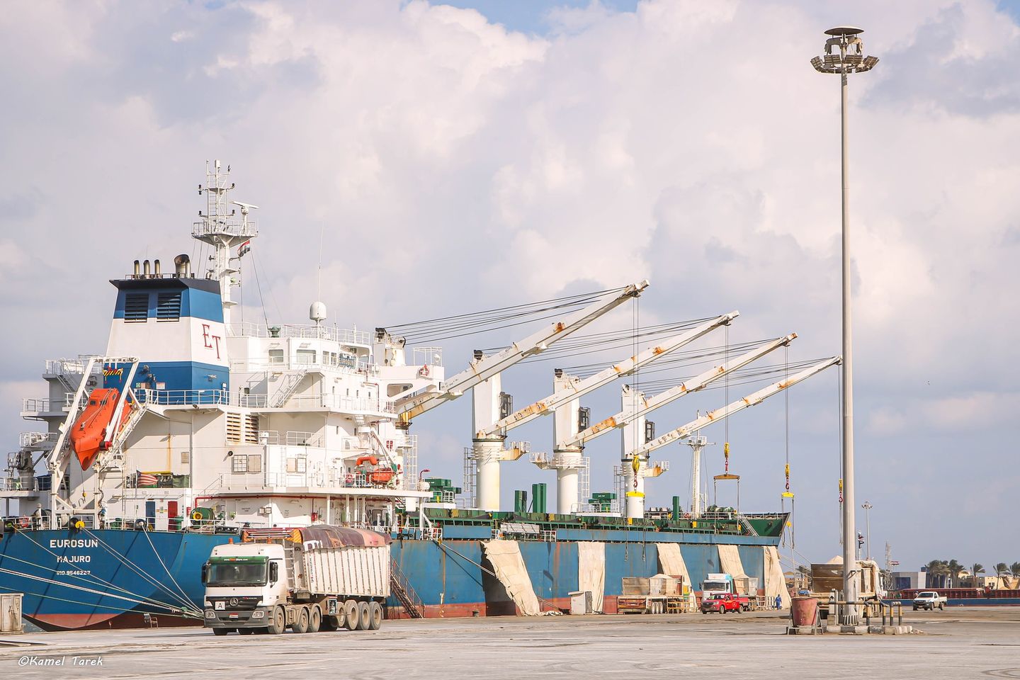 ميناء دمياط يستقبل 3777 طن ذرة و 3200 طن فول صويا و 9000 طن كسب الصويا و 2798 رأس ماشية