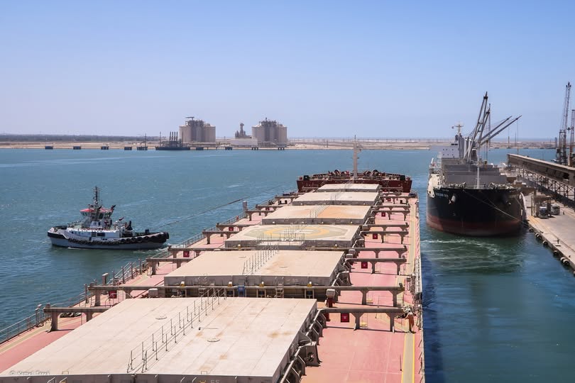 ميناء دمياط يستقبل 29276 طن ذرة و 5802 طن قمح