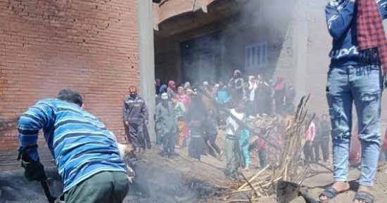 نفوق 2 من رؤوس الماشية إثر حريق هائل اندلع بحظيرة مواشي فى السنطة