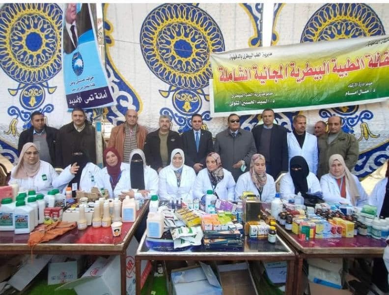 الزراعة تتظم قافلة الخير البيطرية المجانية الثامنة لعلاج مواشي صغار المربين بالدقهلية